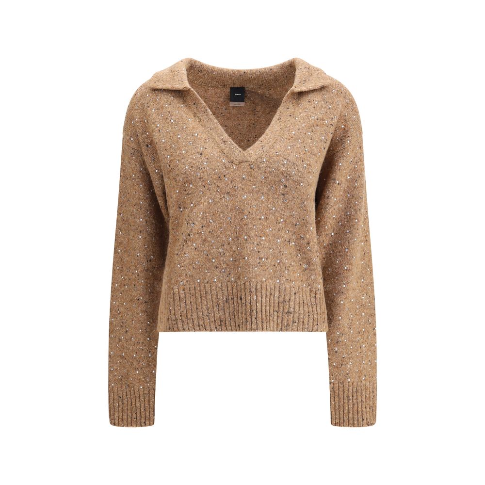 V-neck Sweater with rhinestones - ventzia