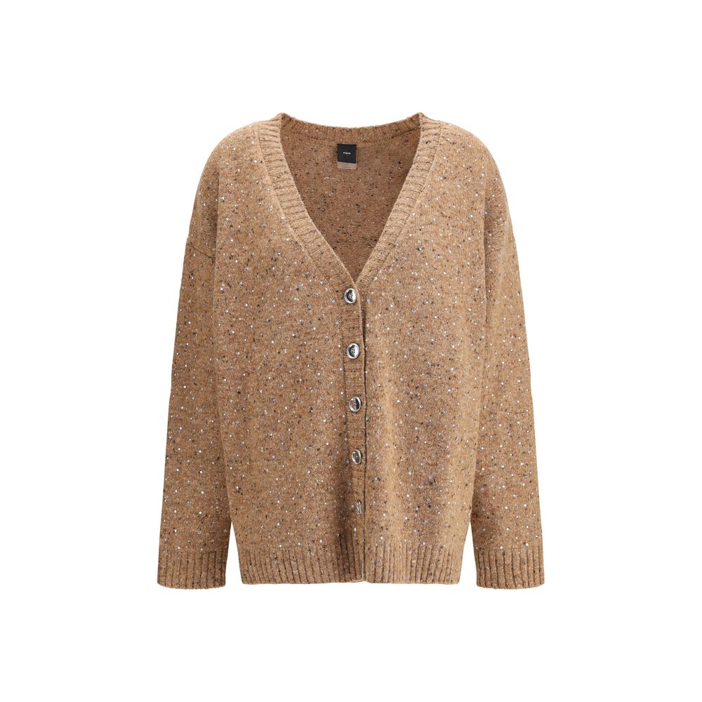 Bouclé fabric Cardigan with rhinestones - ventzia