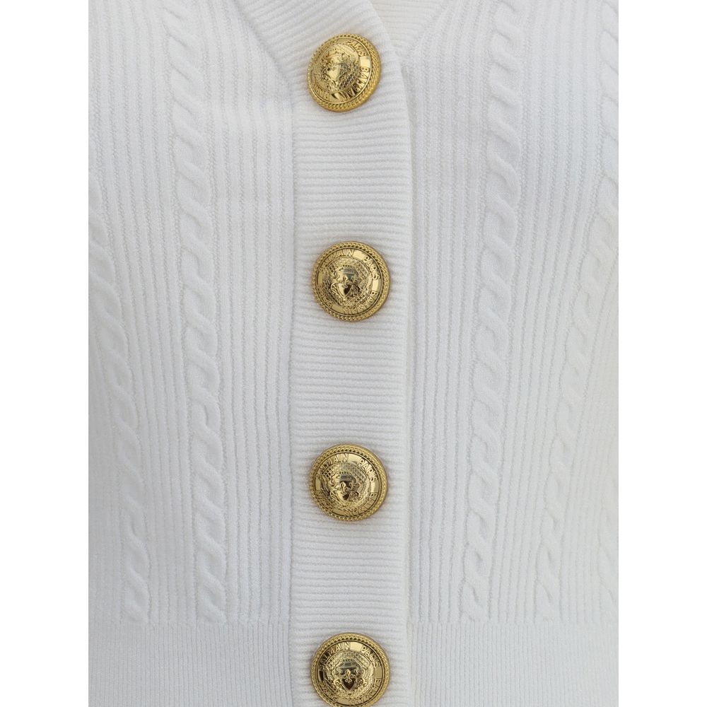 White Viscose Cardigan - ventzia