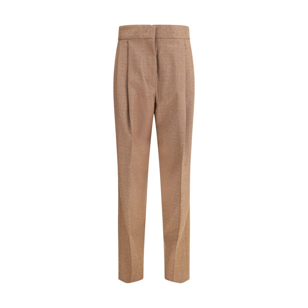 Beige Fleece Wool Dress Pants - ventzia