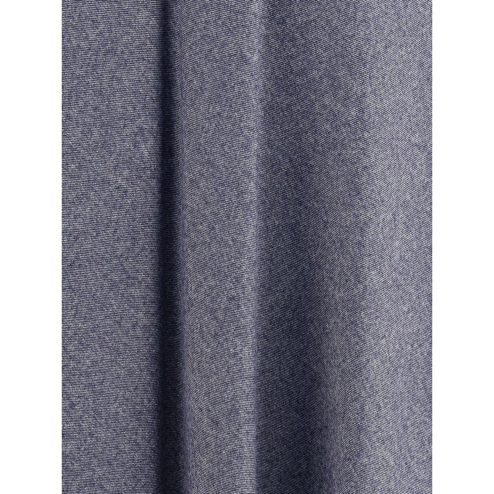 Blue Cotton Midi Skirt