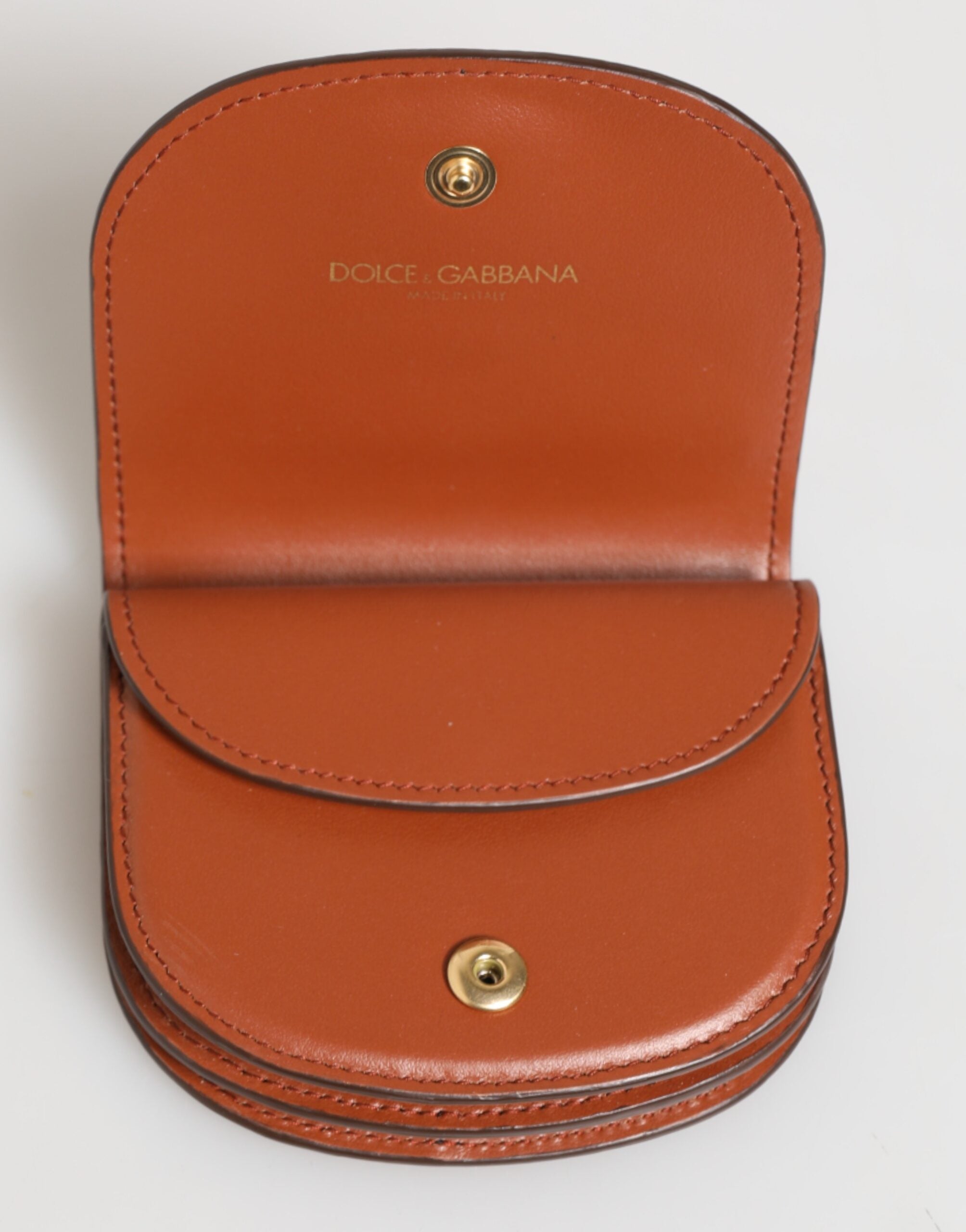 Brown Black Calf Leather Leopard Print Logo Plaque Wallet - ventzia