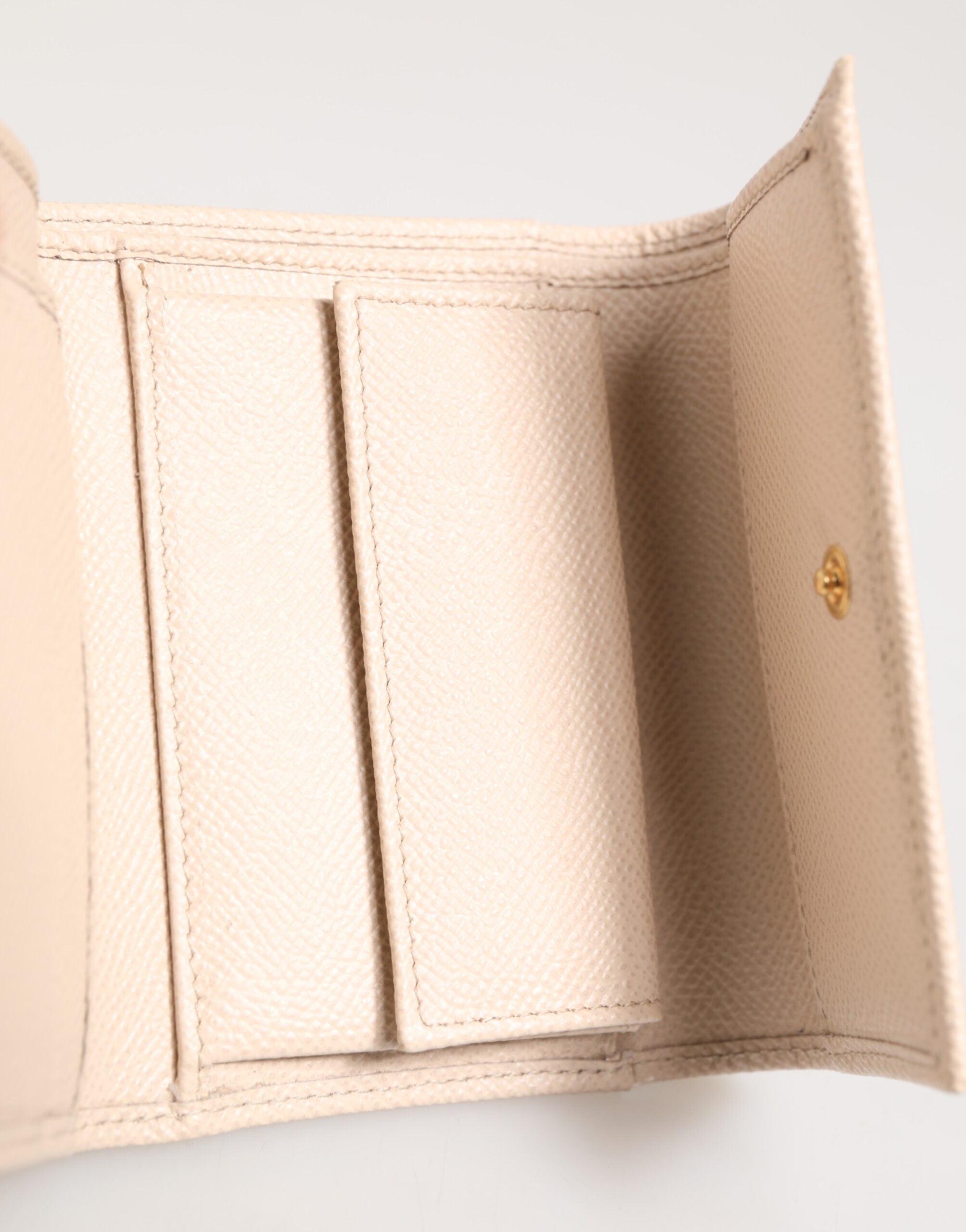 Light Pink Calf Leather DG Logo French Flap Wallet - ventzia