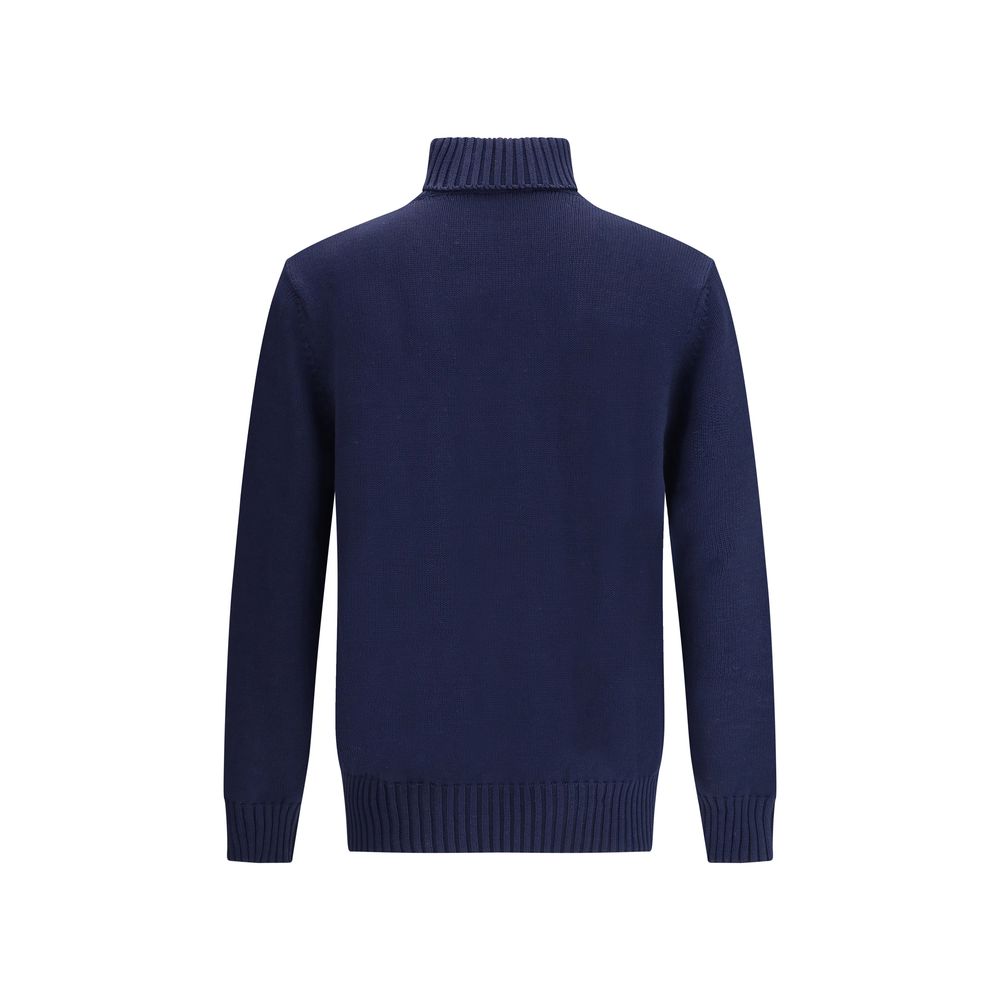 Blue Cotton Sweatshirt - ventzia