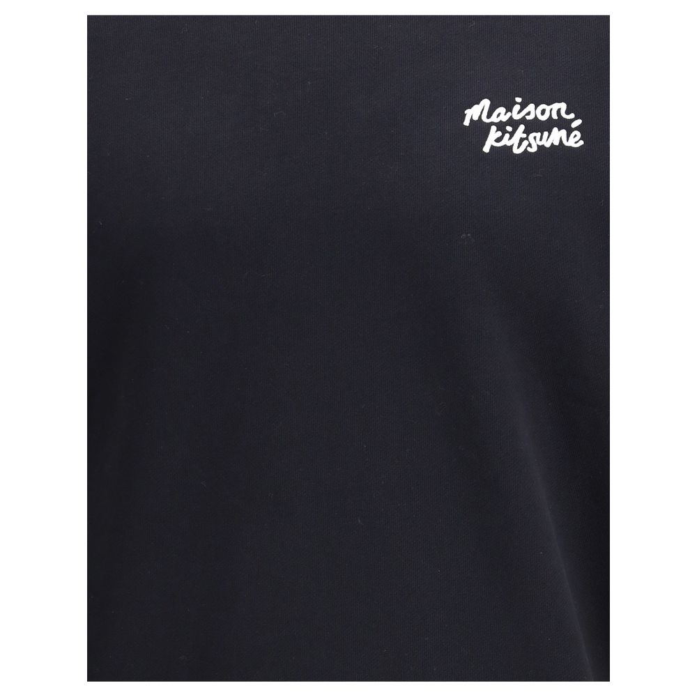 Black Cotton Sweatshirt - ventzia