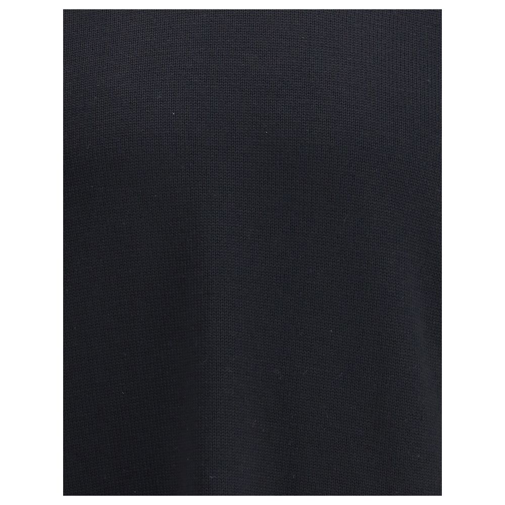 Black Merino Wool Sweatshirt - ventzia
