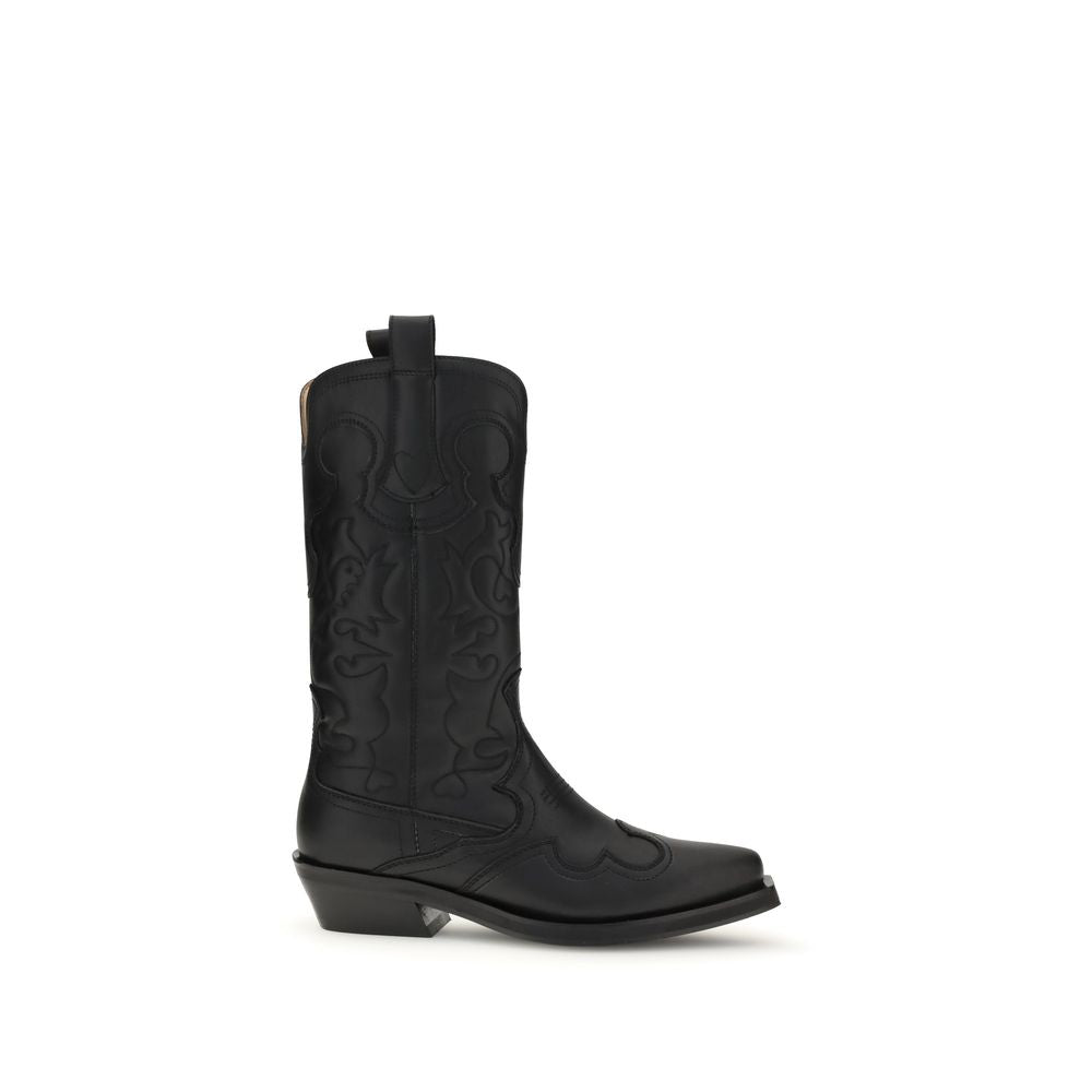 Black Recycled Leather Boots - ventzia