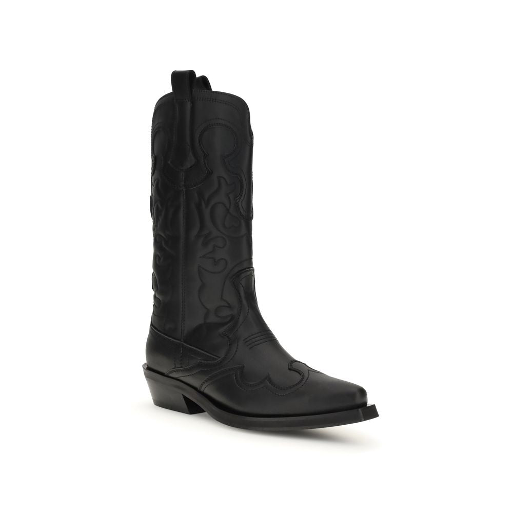Black Recycled Leather Boots - ventzia