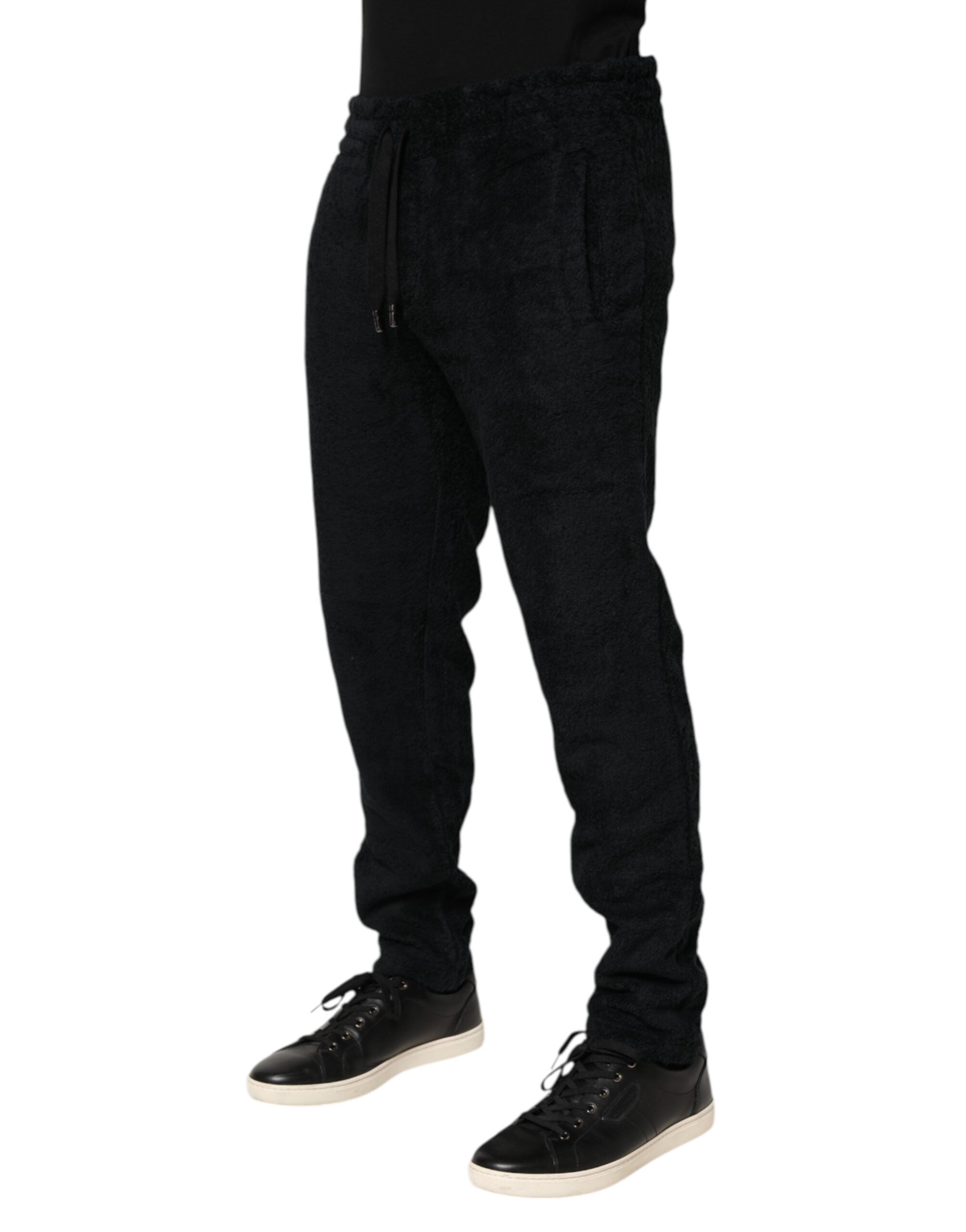 Black Cotton Logo Men Jogger Sweatpants Pants - ventzia