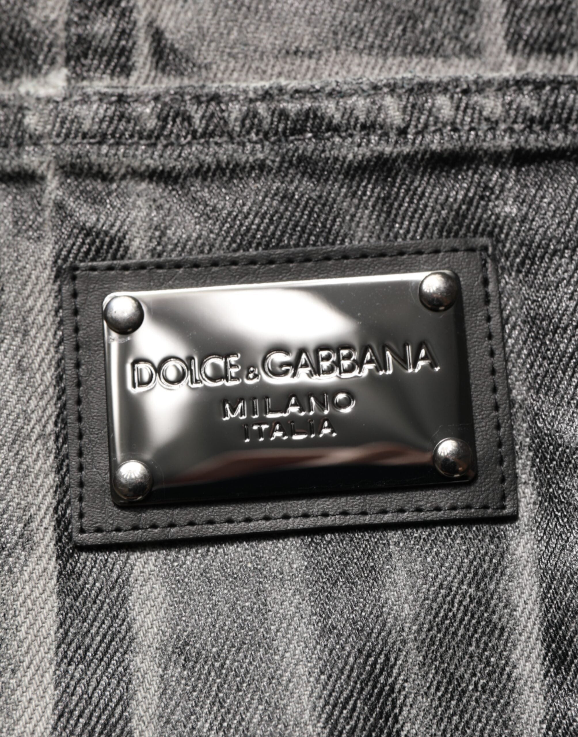 Black Grey Graphic Print Denim Pants Jeans - ventzia