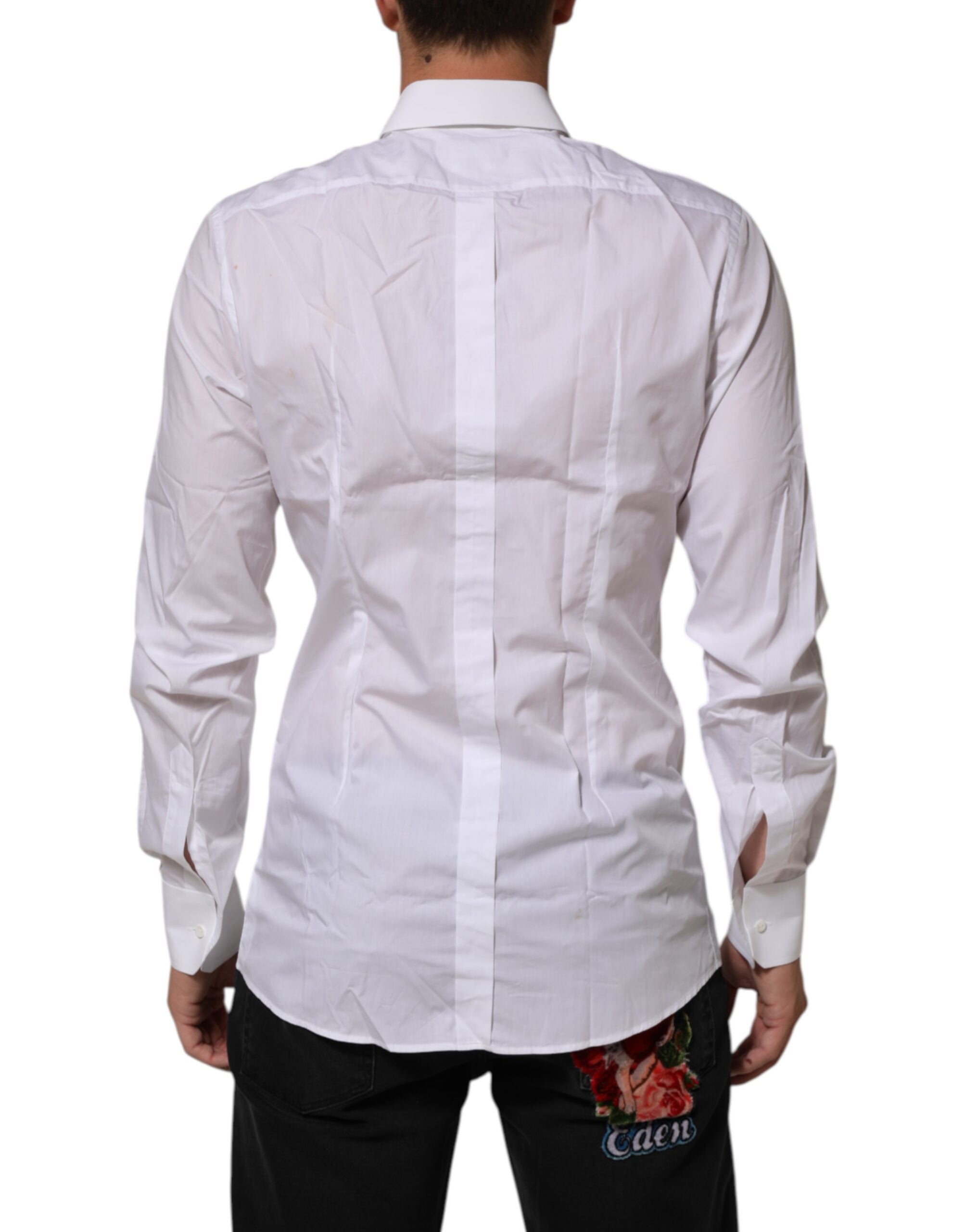 White Crown Collared GOLD Formal Dress  Shirt - ventzia