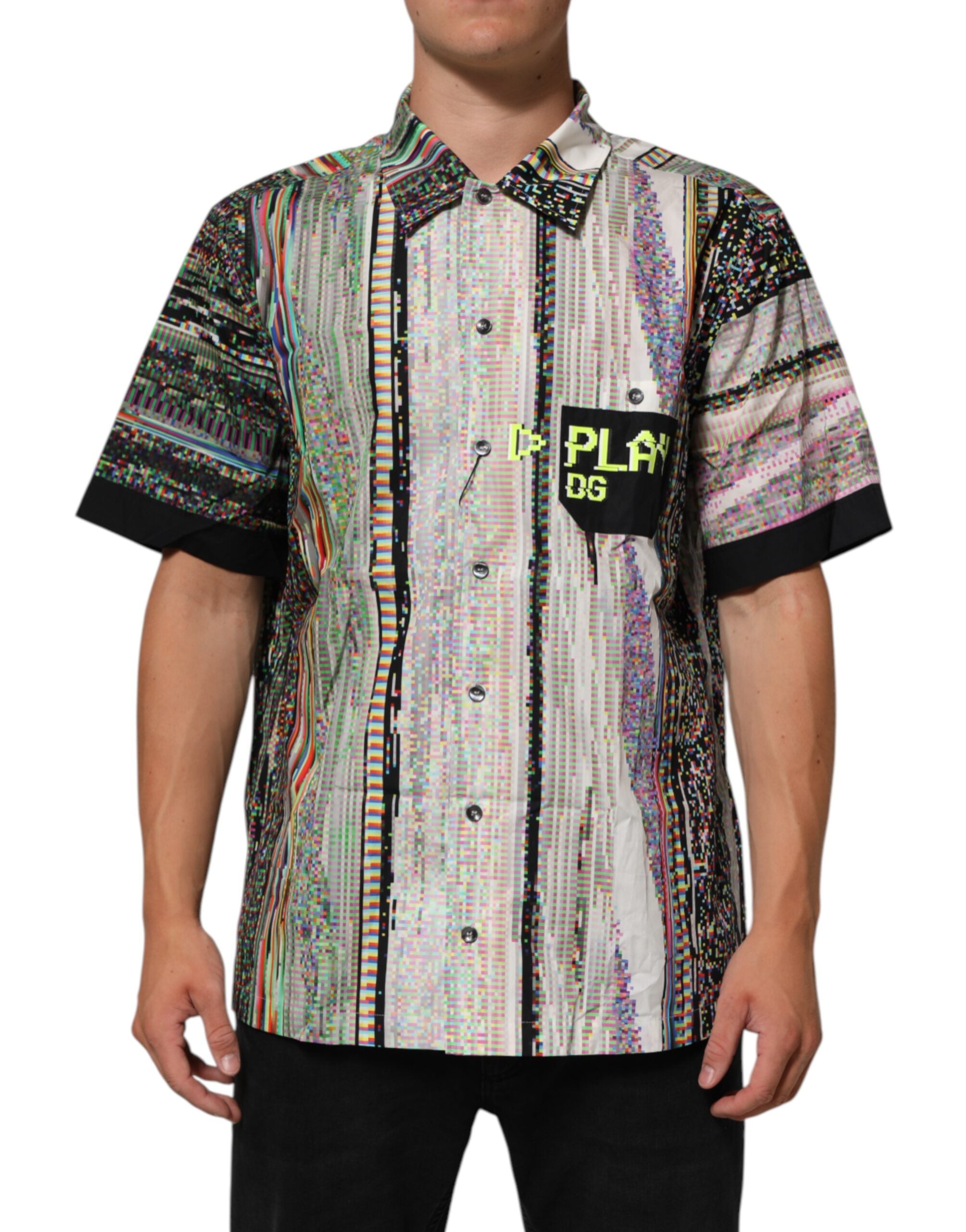 Multicolor Graphic Collared Casual Shirt - ventzia