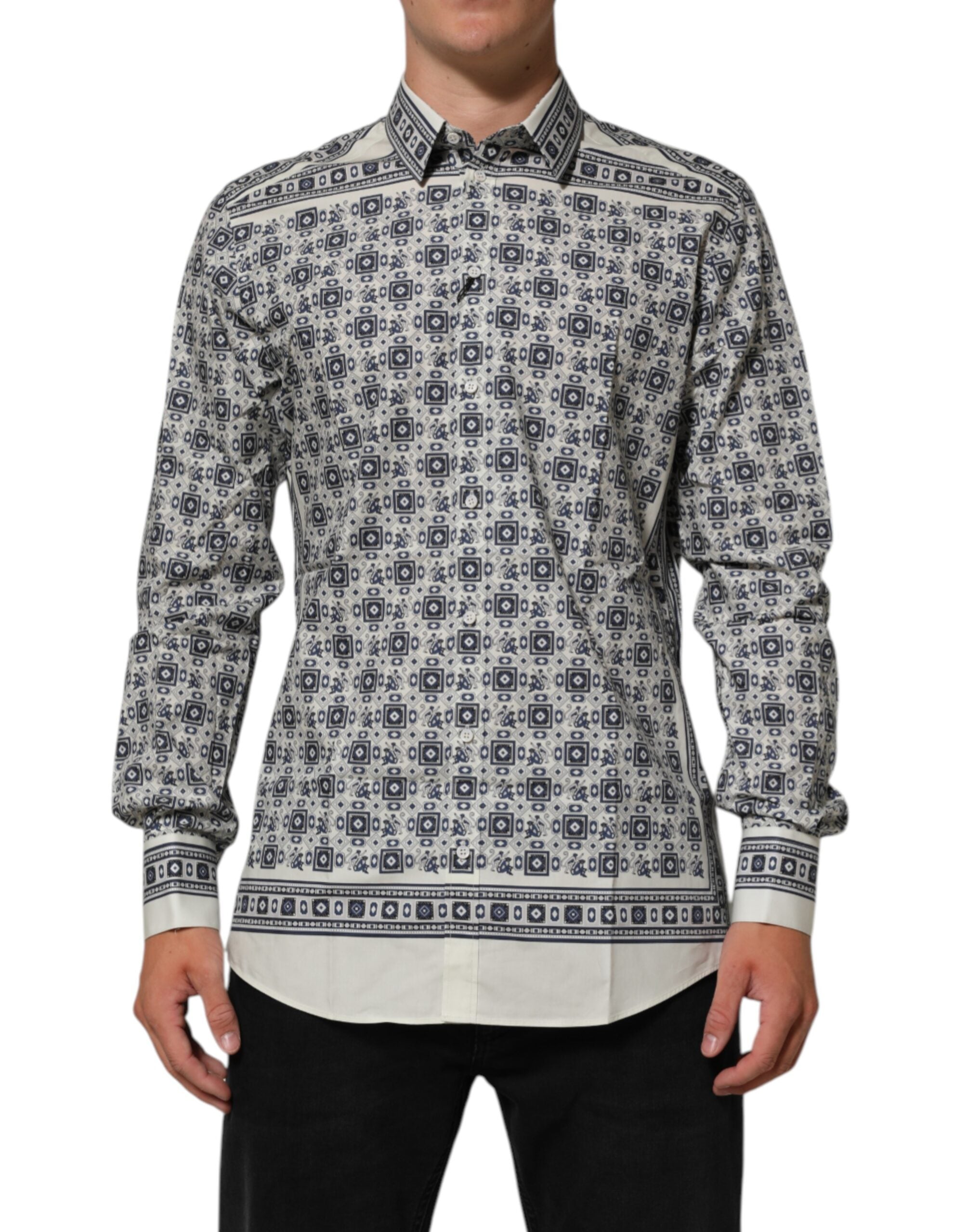 Multicolor Monkey Tie Print GOLD Dress Shirt - ventzia