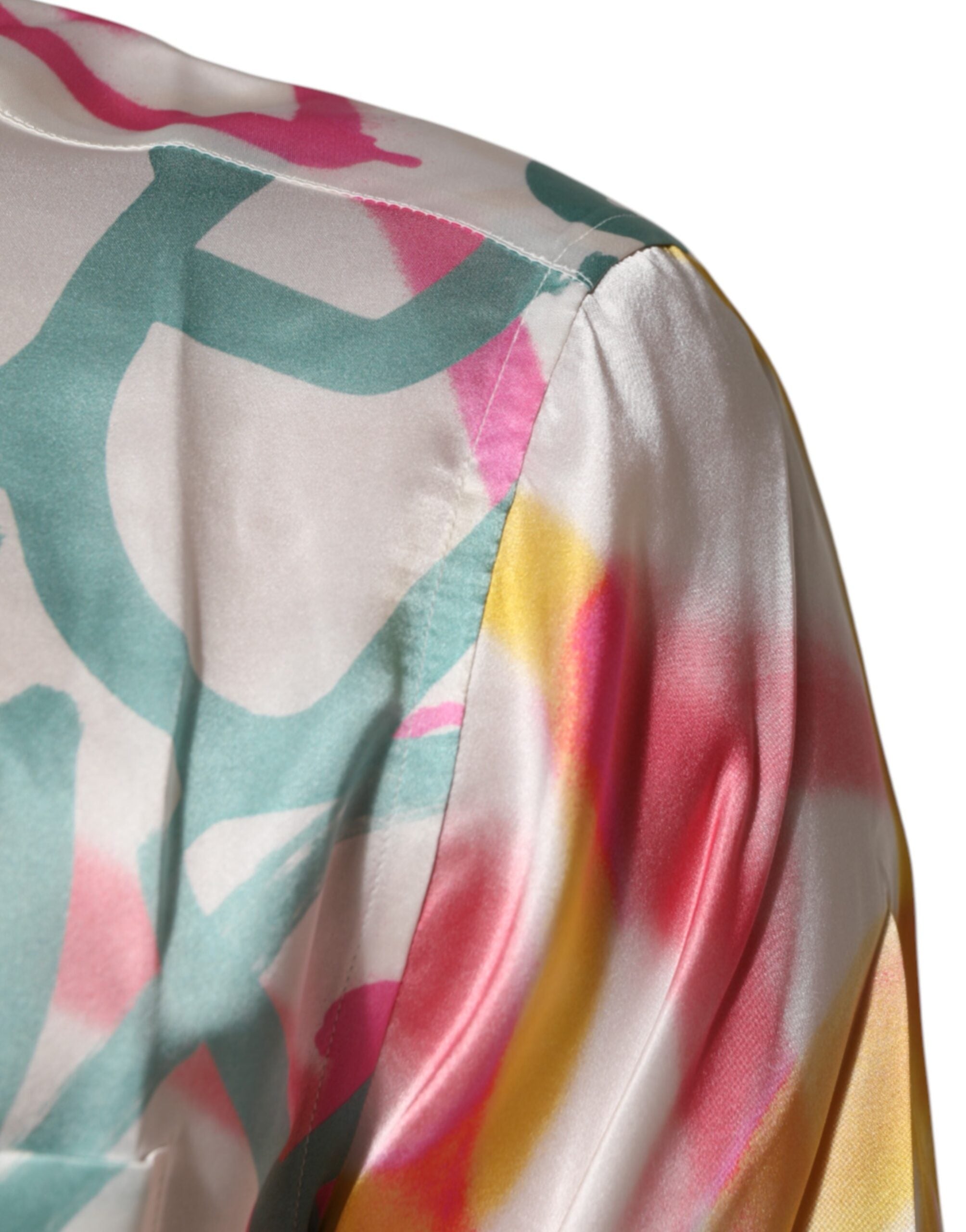 White Silk Hawaiian Graffiti Print Men Casual Shirt - ventzia