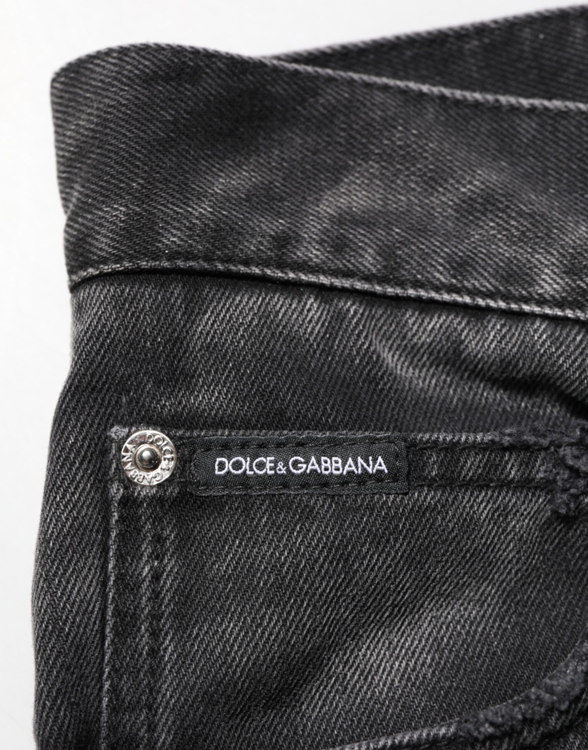 Black Marbled Effect Straight Men Denim Jeans - ventzia