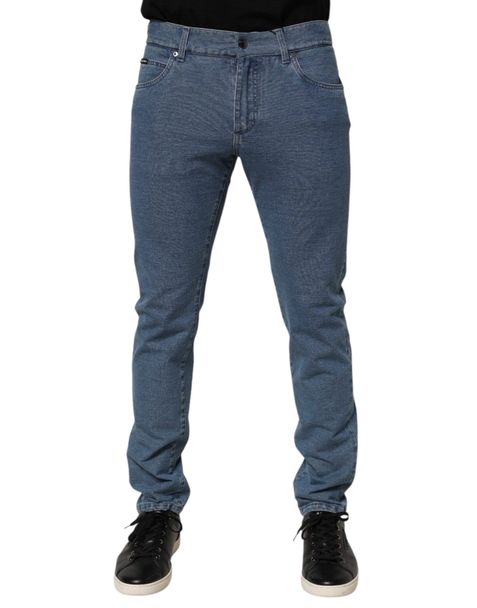 Blue Cotton Stretch Slim Fit Men Denim Jeans - ventzia