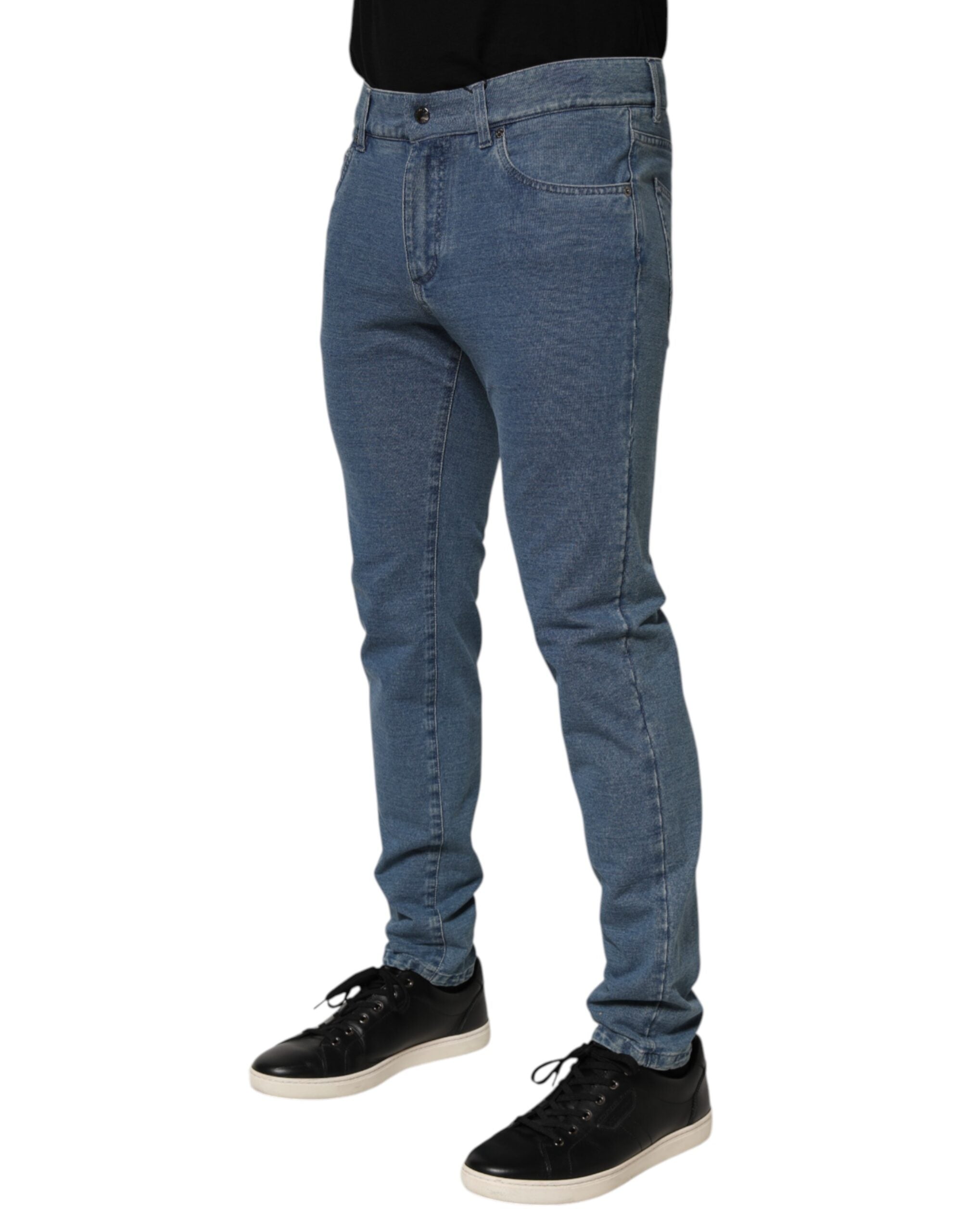 Blue Cotton Stretch Slim Fit Men Denim Jeans - ventzia