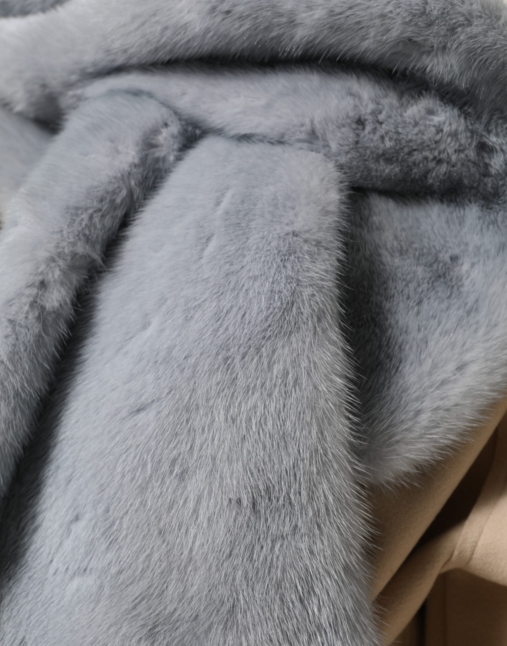 Powder Blue Mink Fur Neck Warmer Scarf - ventzia
