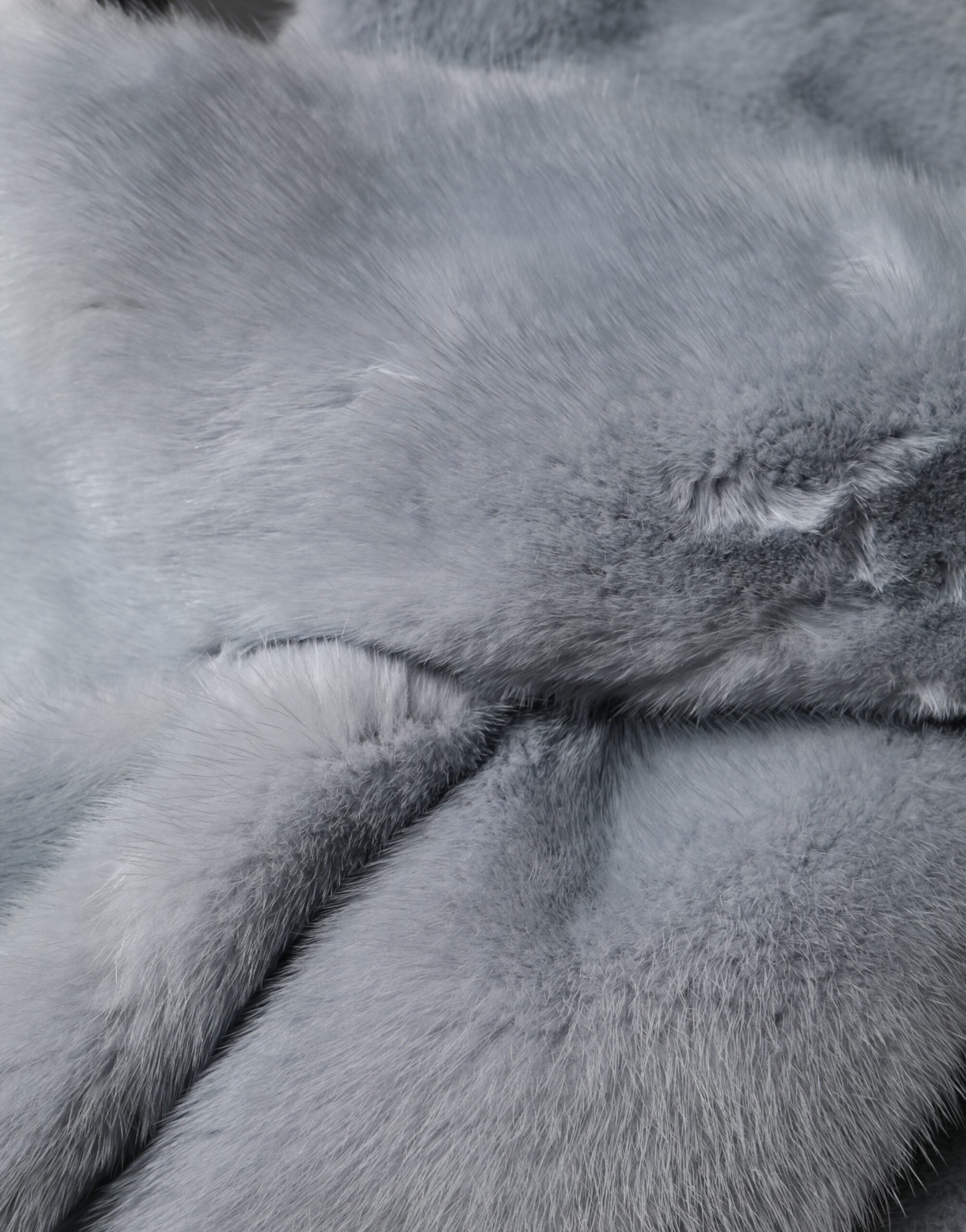 Powder Blue Mink Fur Neck Warmer Scarf - ventzia