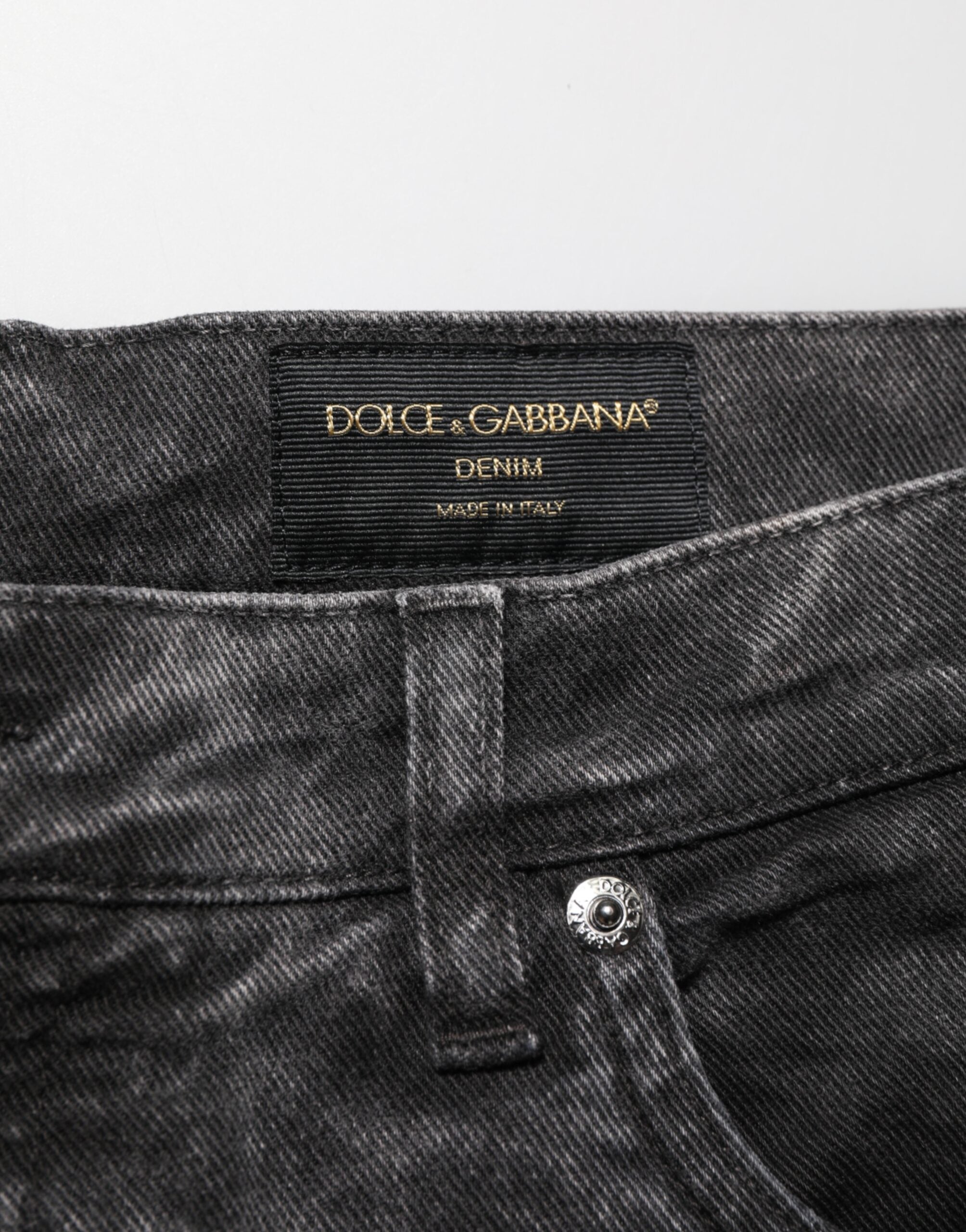 Black Cotton Mid Waist Denim Men Bermuda Short - ventzia