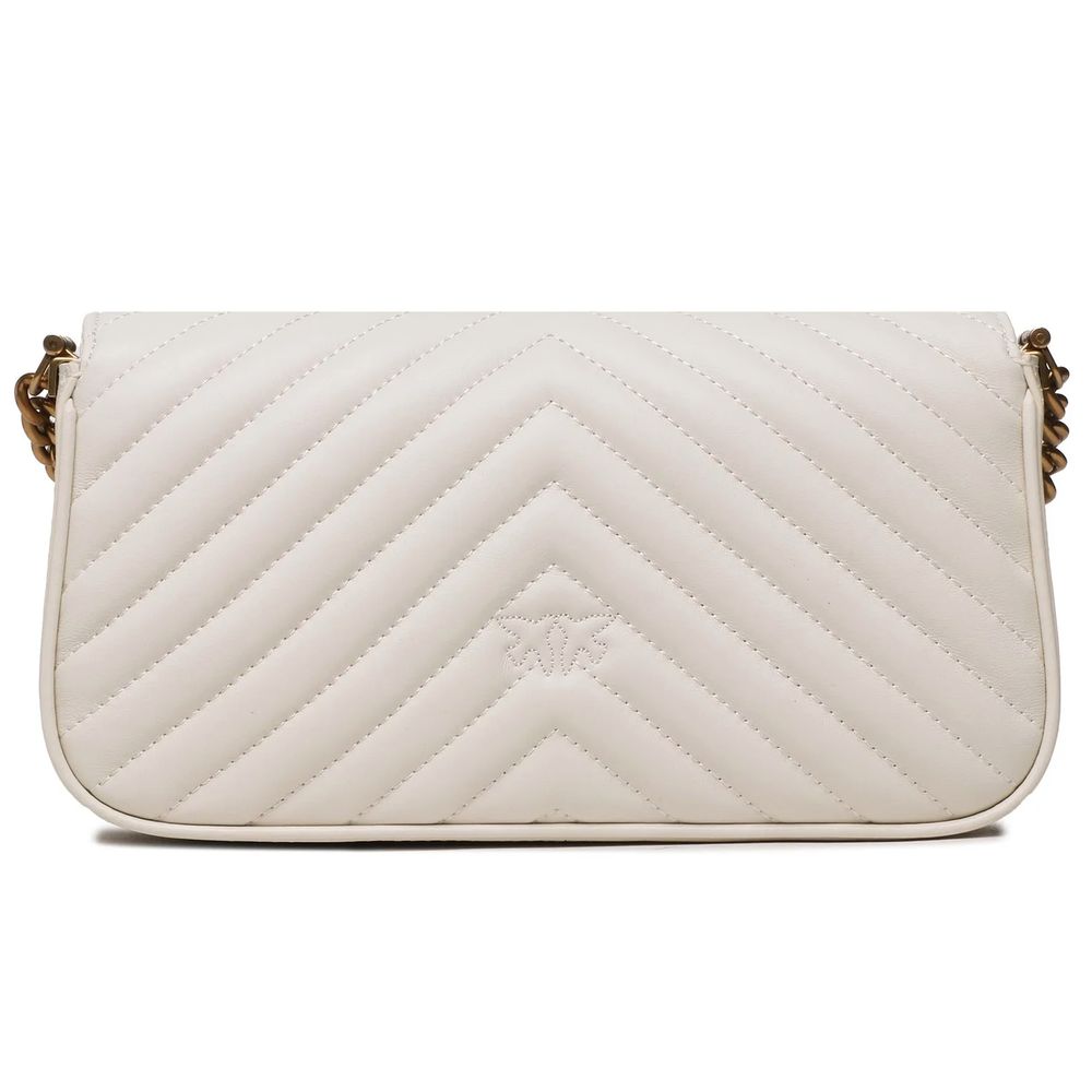 White Calfskin Crossbody Bag - ventzia