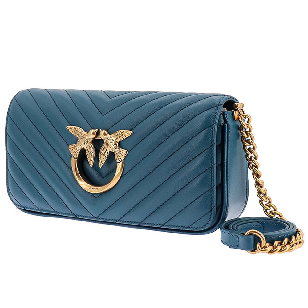 Blue Calfskin Women Crossbody Bag - ventzia