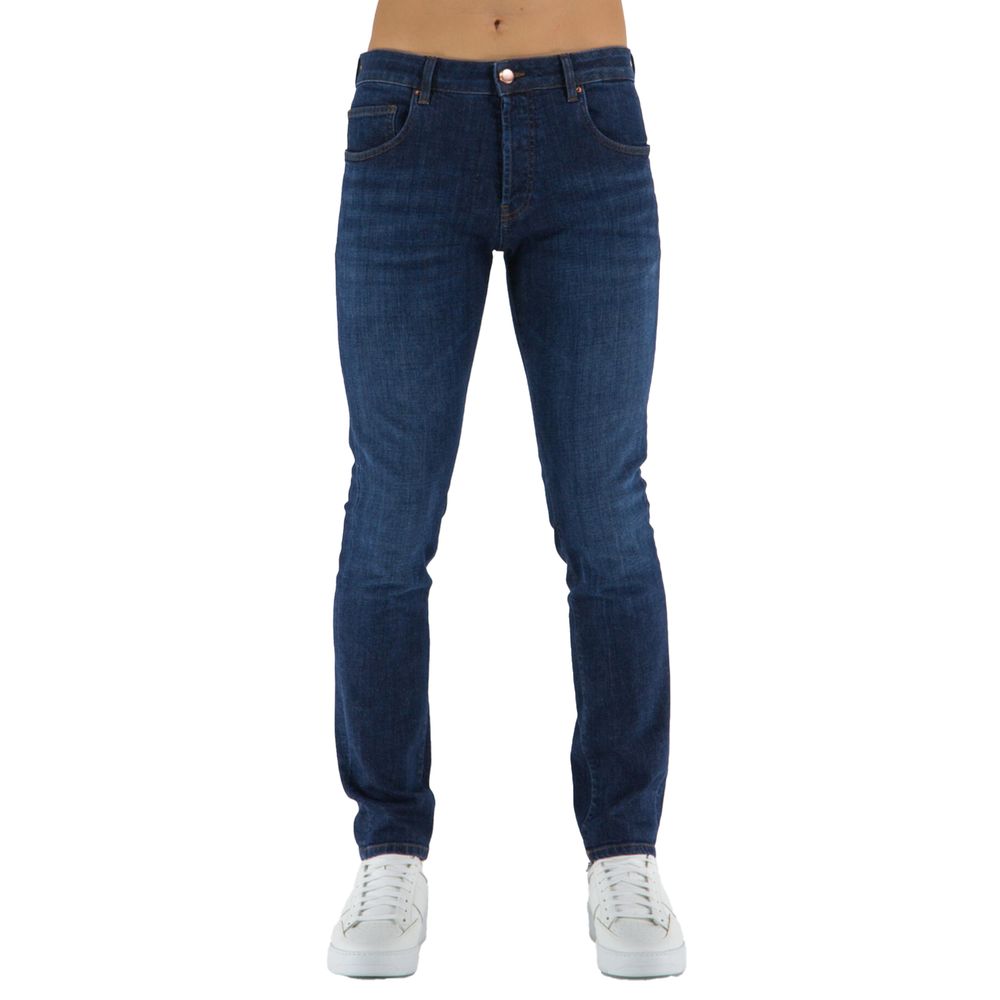 Blue Cotton Men's Jeans - ventzia