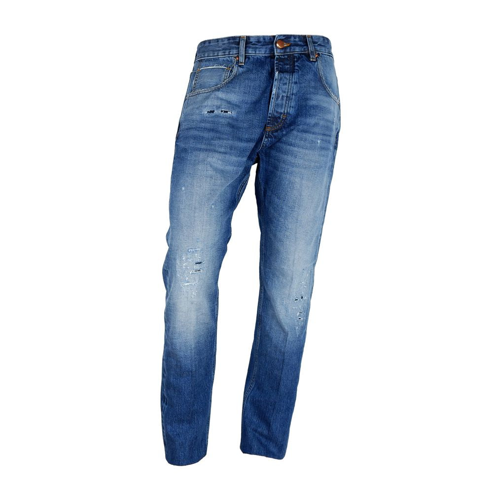Blue Cotton Men Jeans - ventzia