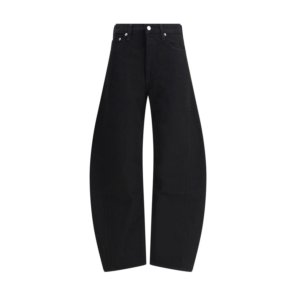 Black Recycled Cotton High-Waisted Jean - ventzia