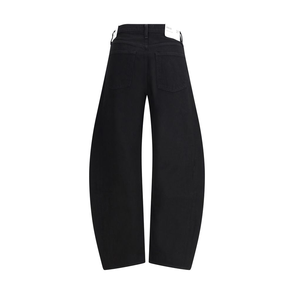 Black Recycled Cotton High-Waisted Jean - ventzia