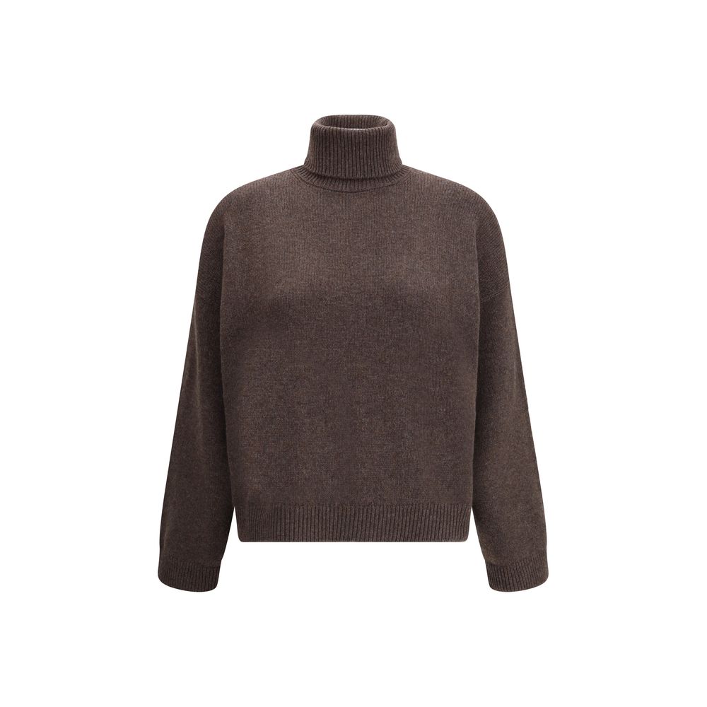 Brown Cashmere Turtleneck - ventzia