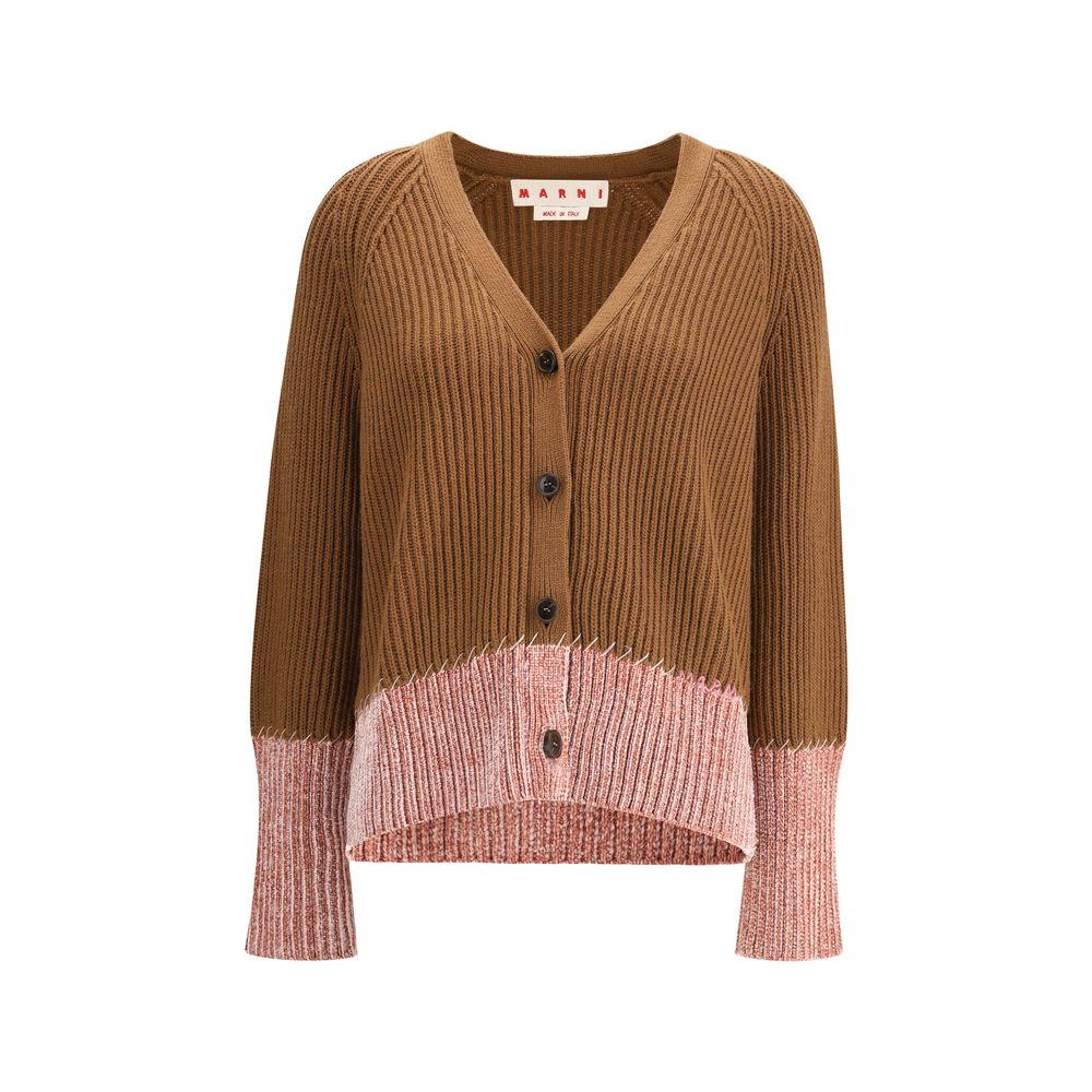 Brown Viscose Cardigan - ventzia