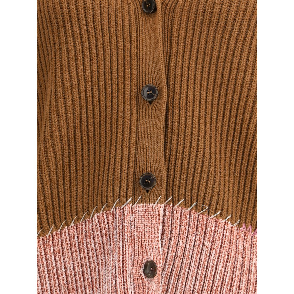 Brown Viscose Cardigan - ventzia