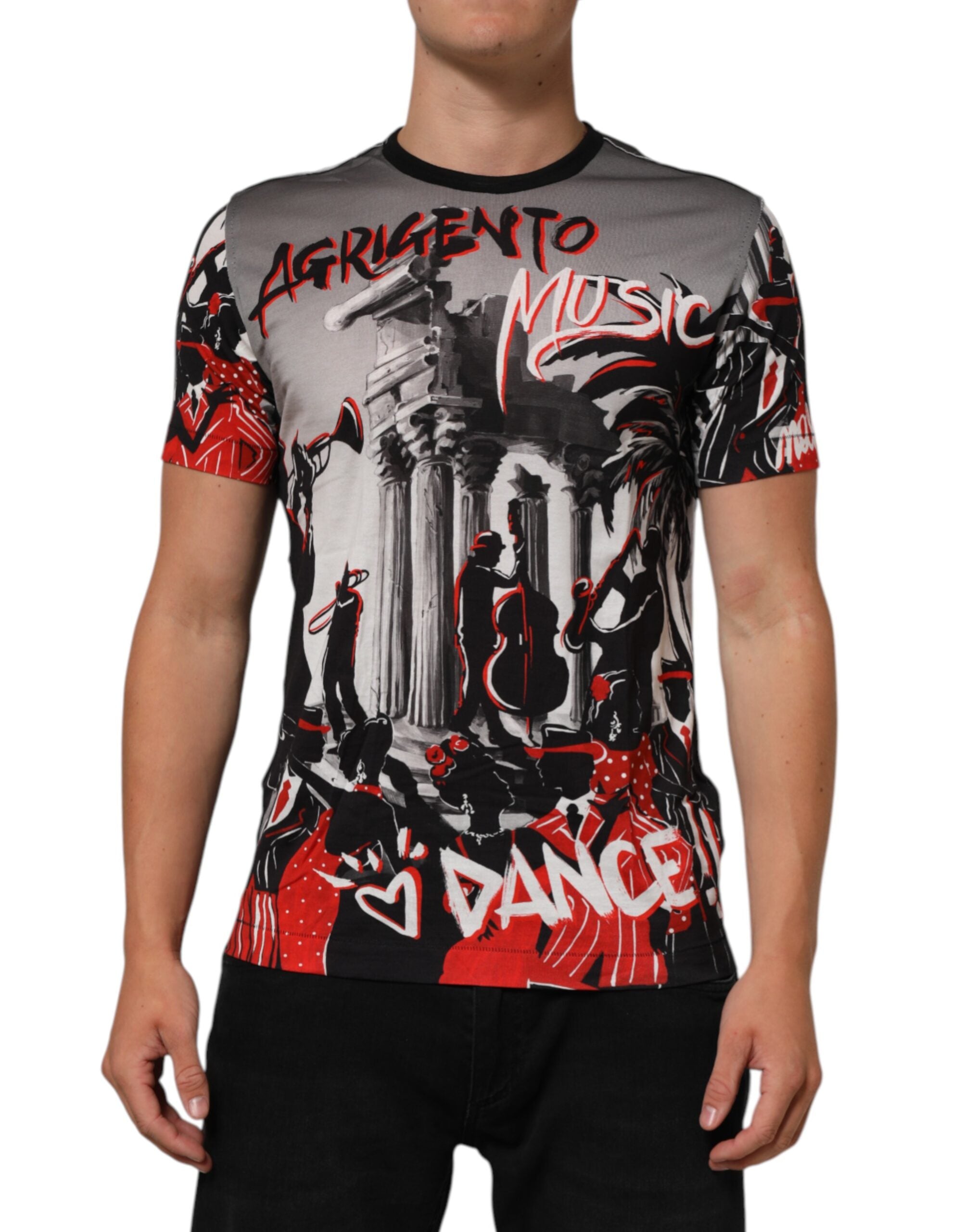 Multicolor Agrigento Dance Jazz Music Print T-shirt - ventzia