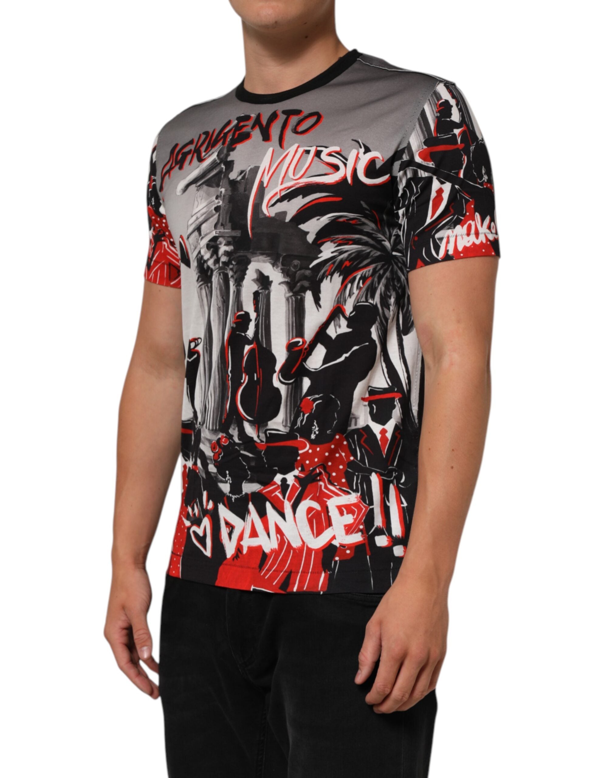Multicolor Agrigento Dance Jazz Music Print T-shirt - ventzia