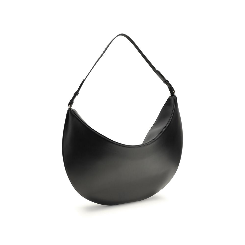 Black Calf Leather Bos Taurus Shoulder Bag - ventzia