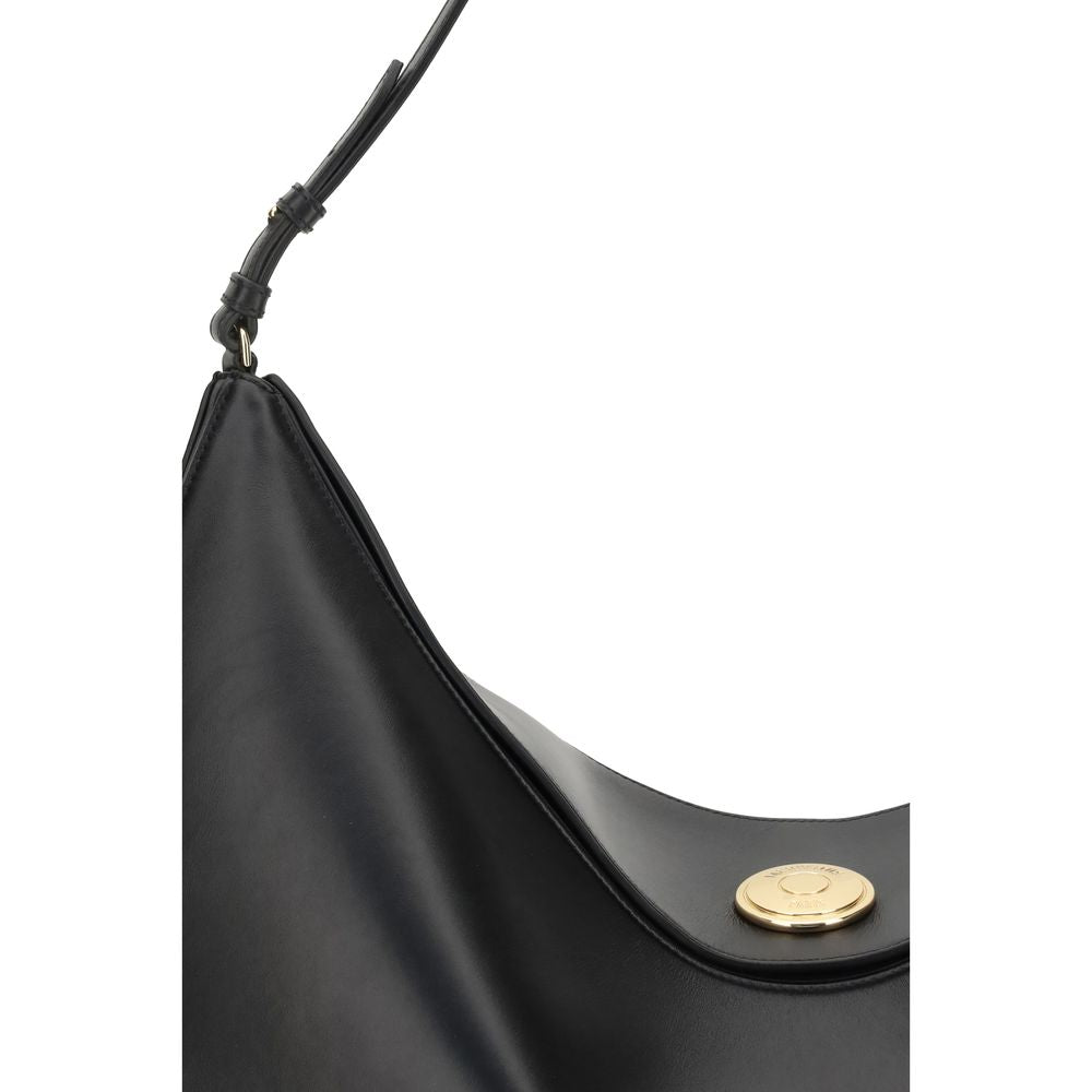 Black Calf Leather Bos Taurus Shoulder Bag - ventzia