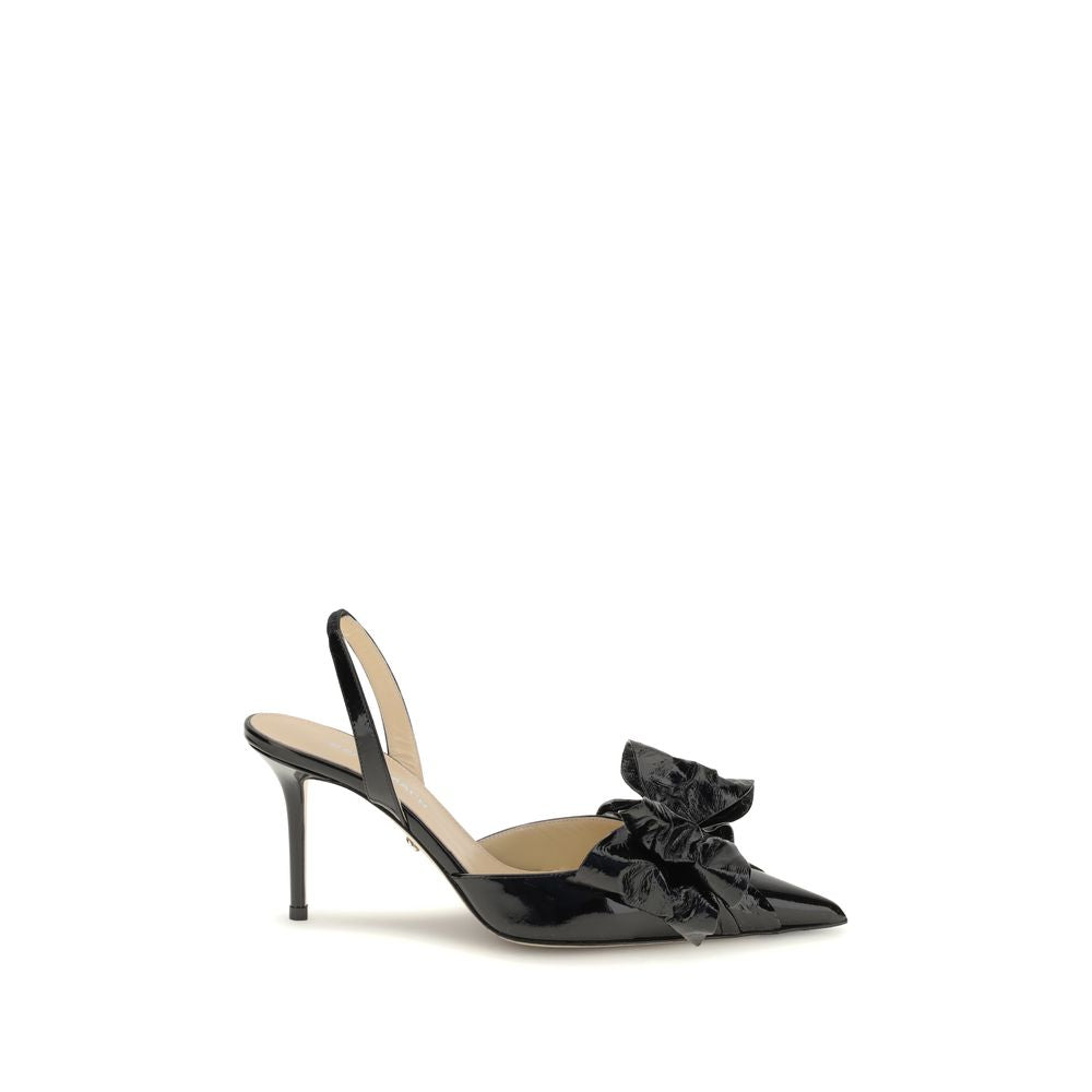 Black Leather High Heel Pumps - ventzia