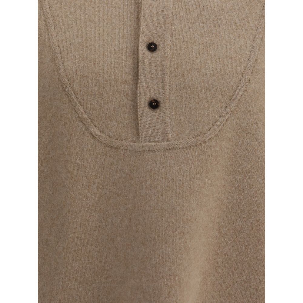 Beige Merino Wool Sweatshirt - ventzia