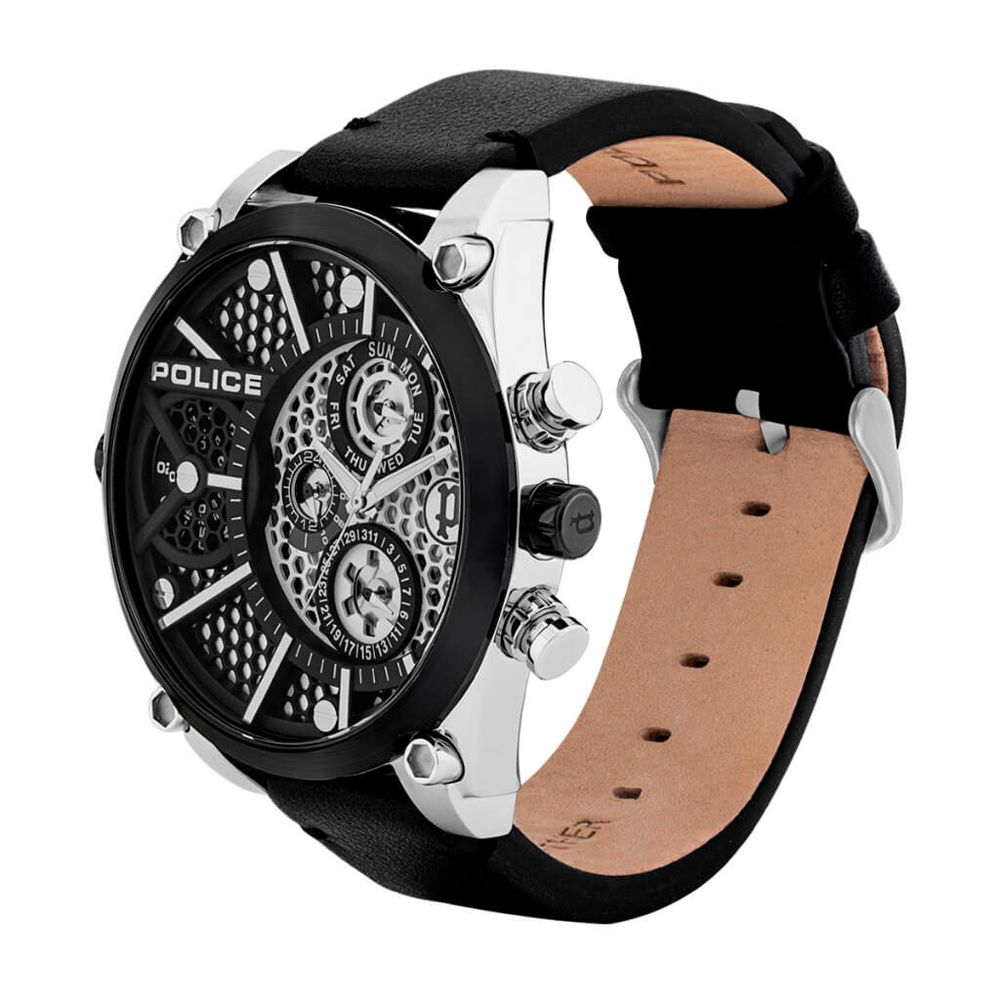 Black Leather Watch - ventzia