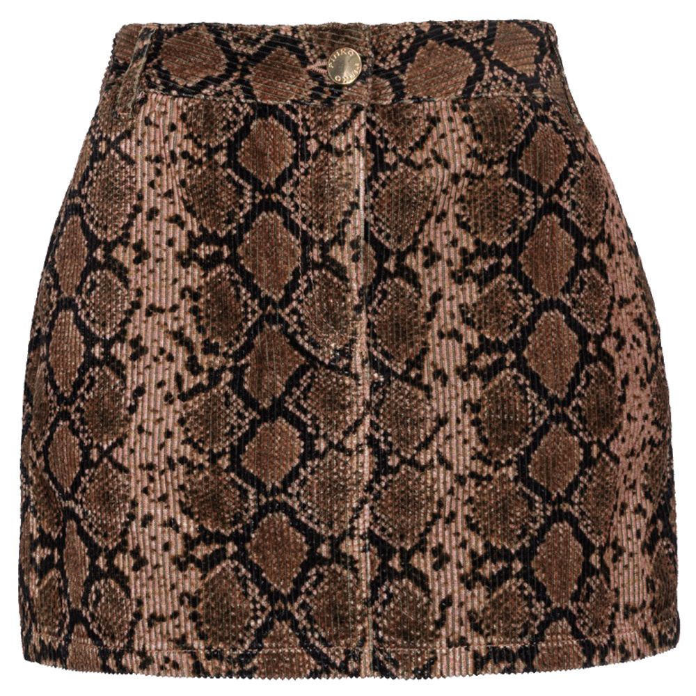Brown Cotton Women's Miniskirt - ventzia