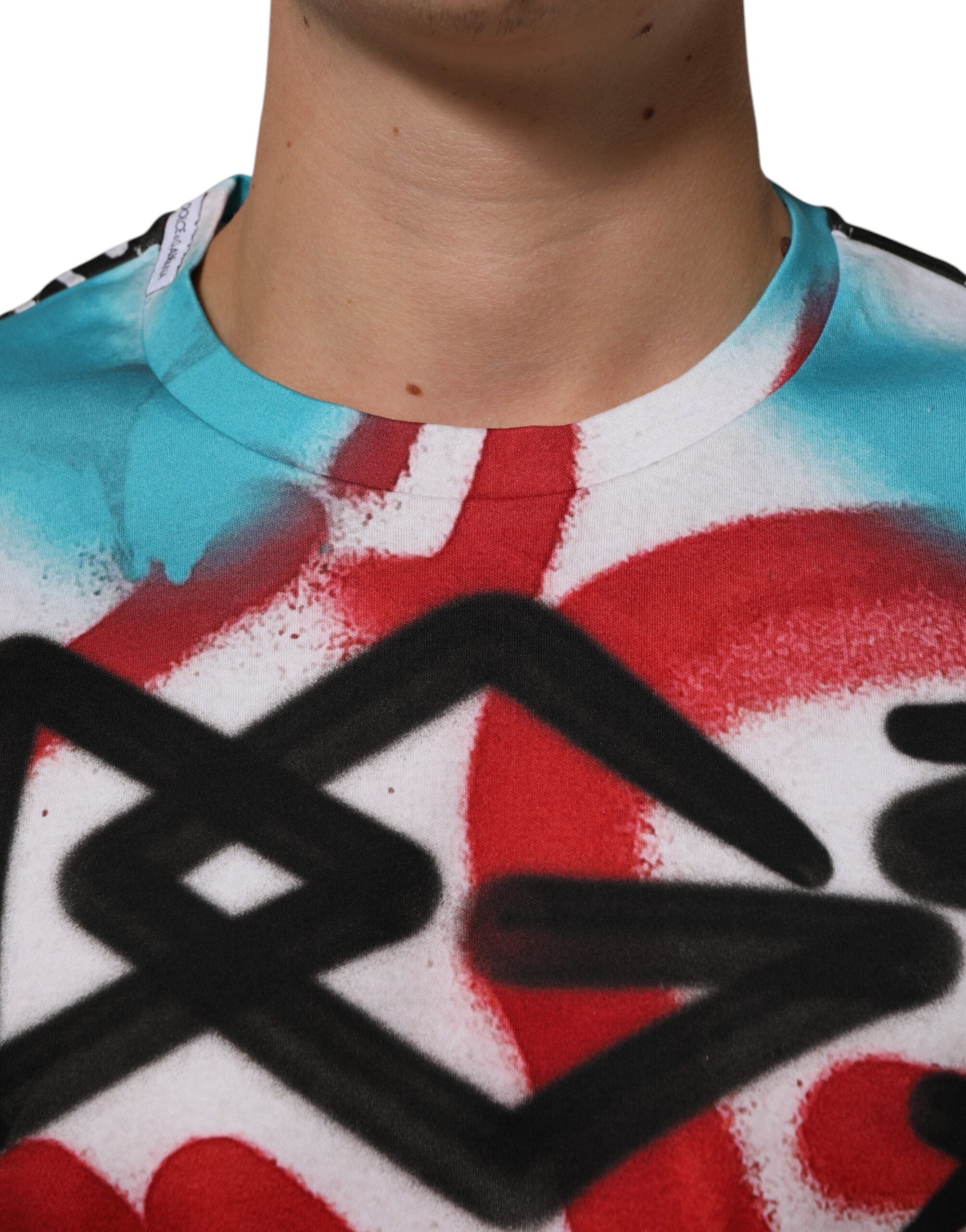 White Graffiti Crew Neck Short Sleeves T-shirt - ventzia