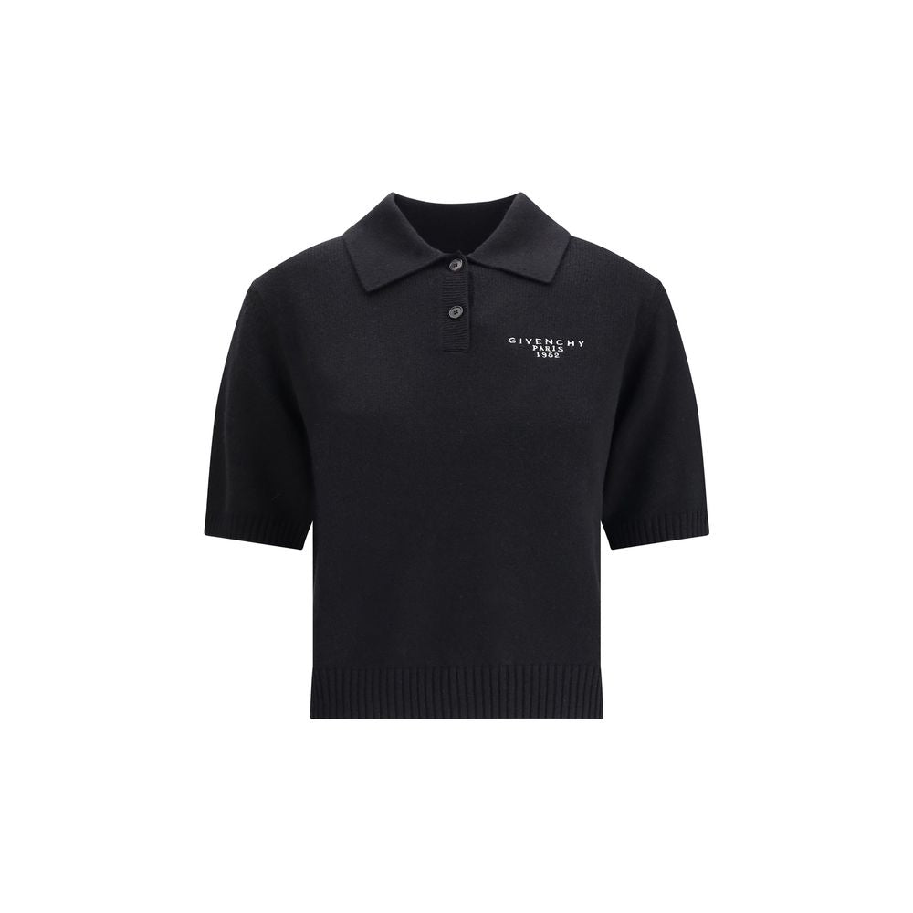 Black Wool Polo Shirt - ventzia