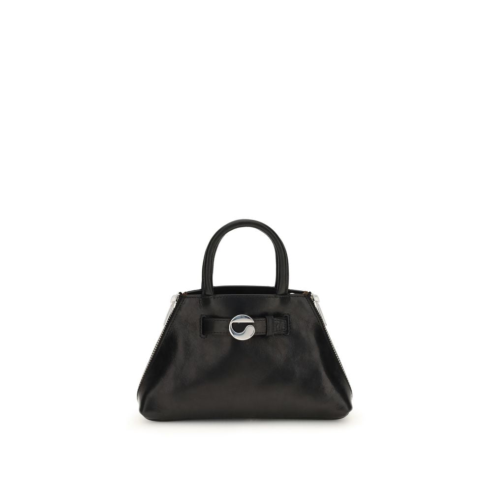 Black Calf Leather Bos Taurus Shoulder Bag - ventzia