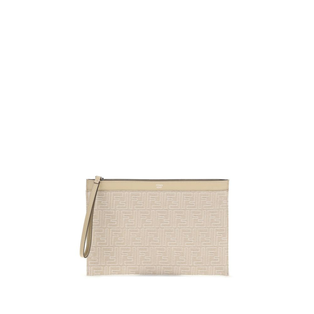 Cream Cotton Clutch Bag - ventzia
