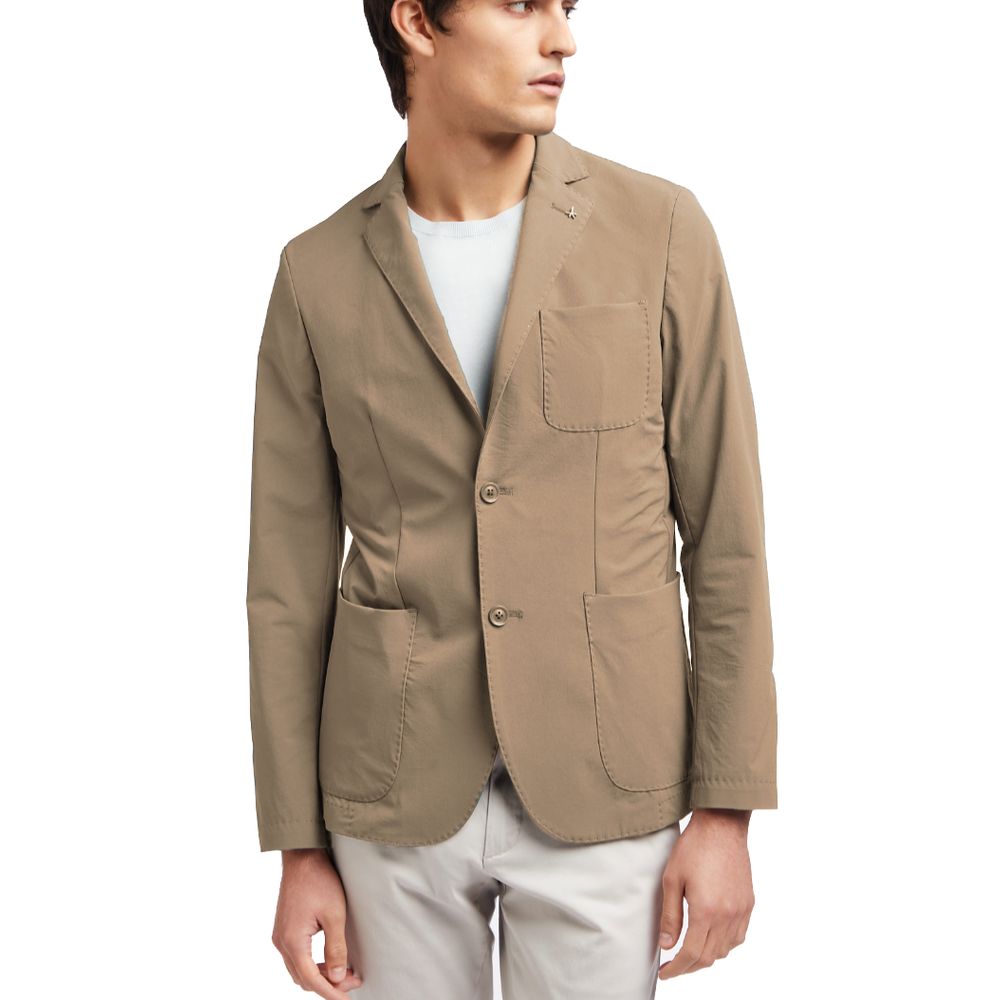 Beige Polyamide Blazer - ventzia