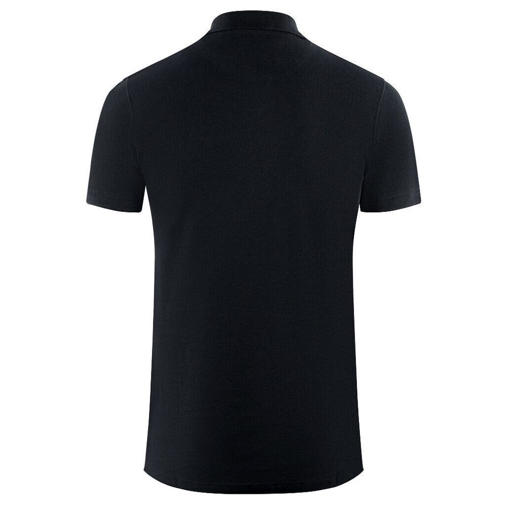 Black Cotton Polo Shirt - ventzia
