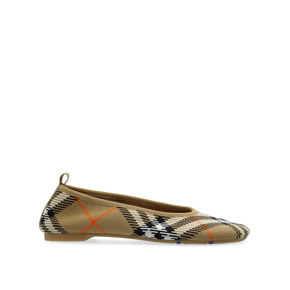 Checkered Knitted Ballerina Shoes - ventzia