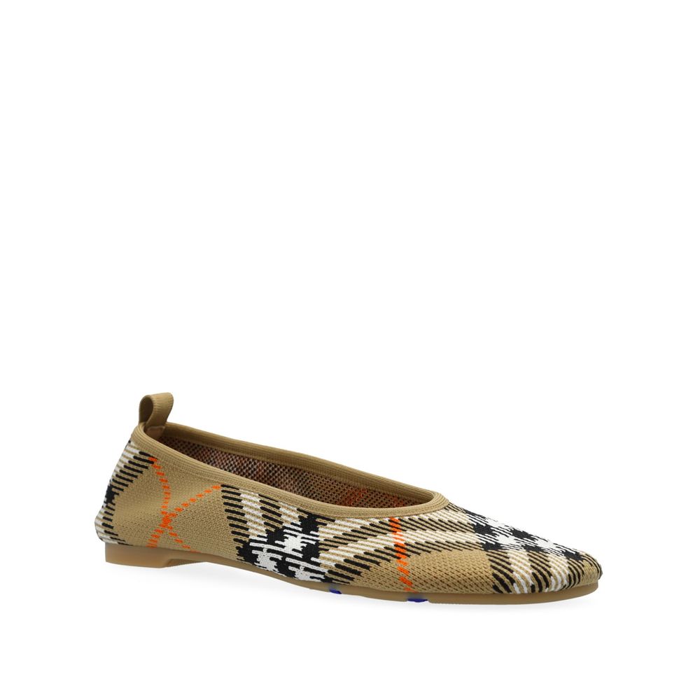 Checkered Knitted Ballerina Shoes - ventzia