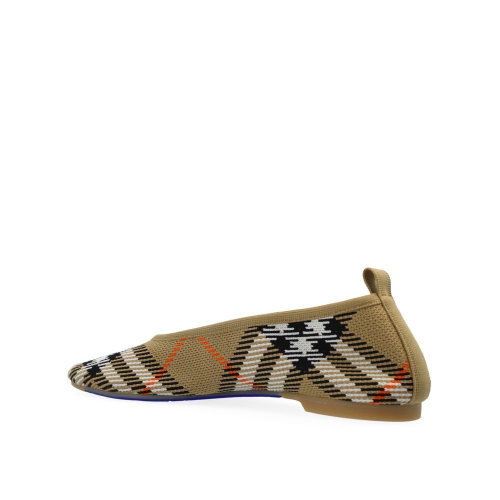 Checkered Knitted Ballerina Shoes - ventzia